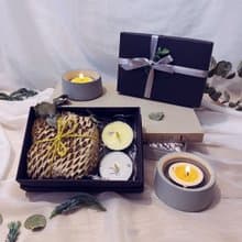 【希望之光 】清水模燭台與藏傳草本許願蠟燭
