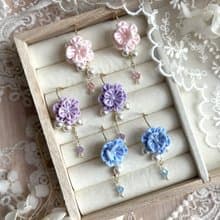 單朵花 細工花耳飾