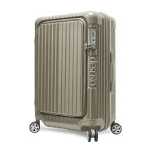 【Deseno笛森諾】尊爵傳奇V 25吋前開式拉鍊行李箱-平原灰