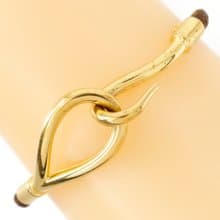 【日本直送】エルメス HERMES ジャンボブレス ブレスレット 金メッキ×レザー 約9.6g レディース【中古】