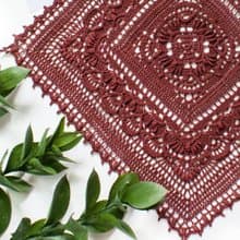 Burgundy tableware Lace placemat for dining decor Natural cotton table coaster