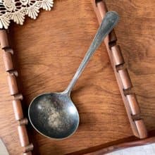 古董收藏品 英國E&Co. 1928年製造 Elkinton Plate 鍍銀醬料勺