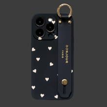 iPhone16/15/14/13/12 LOVE系列-瑪黑法式小愛心手帶手機殼