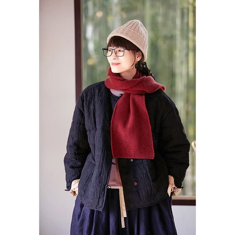 安哥拉紅羊毛軟糯蓬鬆細膩輕巧復古百搭保暖圍巾
