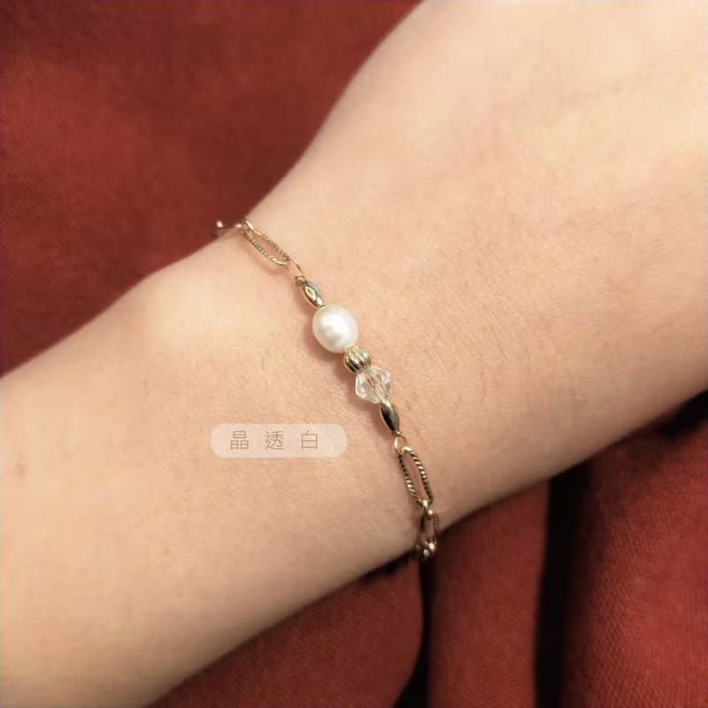 │輕奢│法式宮廷風 • 天然珍珠 • 手鍊 • 14K注金 • 14kgf