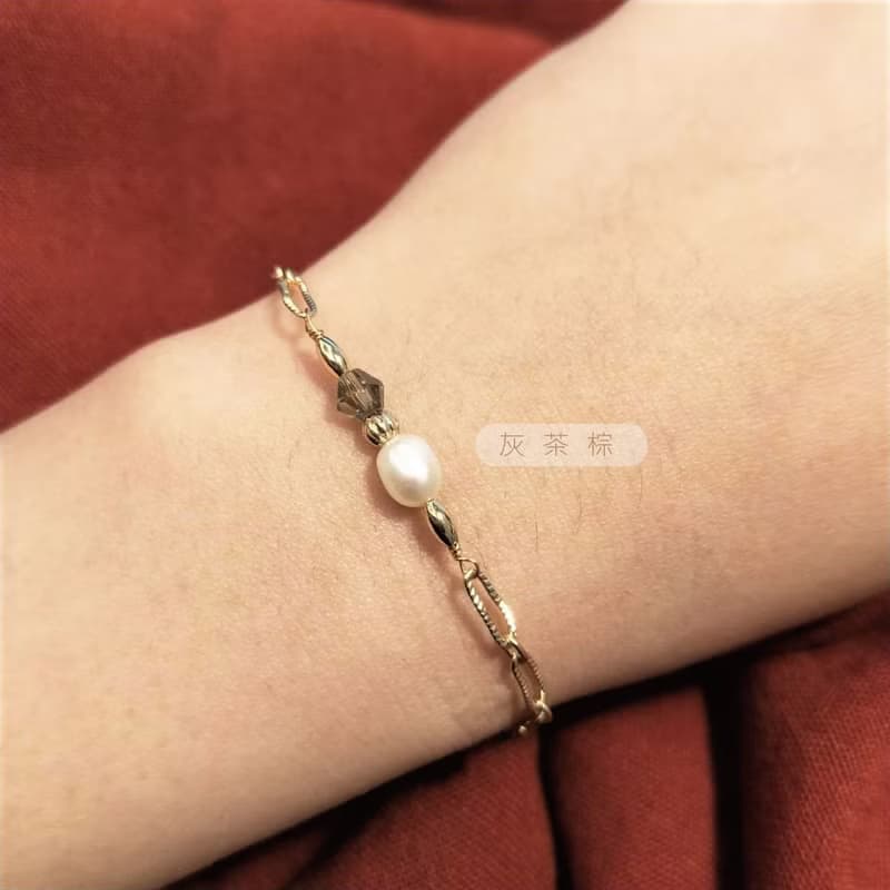 │輕奢│法式宮廷風 • 天然珍珠 • 手鍊 • 14K注金 • 14kgf