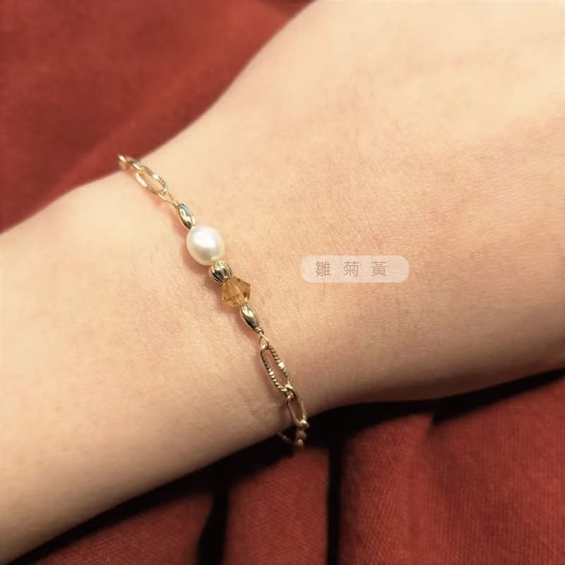 │輕奢│法式宮廷風 • 天然珍珠 • 手鍊 • 14K注金 • 14kgf