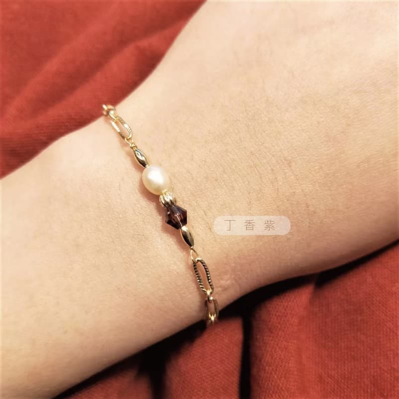 │輕奢│法式宮廷風 • 天然珍珠 • 手鍊 • 14K注金 • 14kgf