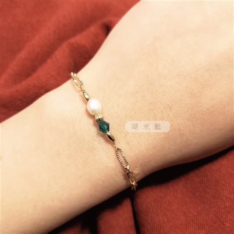 │輕奢│法式宮廷風 • 天然珍珠 • 手鍊 • 14K注金 • 14kgf