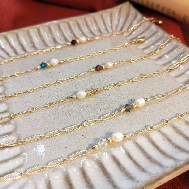 │輕奢│法式宮廷風 • 天然珍珠 • 手鍊 • 14K注金 • 14kgf