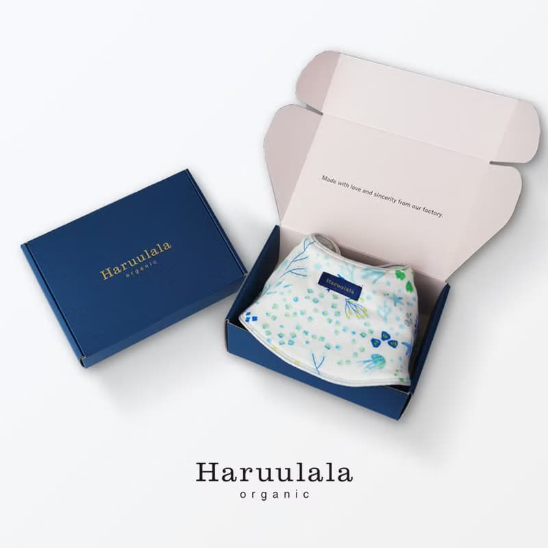 日本Haruulala【男寶 圍兜兜禮物】口水巾禮盒 有機棉