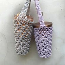手鉤飲料提袋 防水飲料袋 夏天必備  Knit Design Bottle Bag