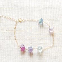 金平糖のようなフローライトのブレスレット１４kgf