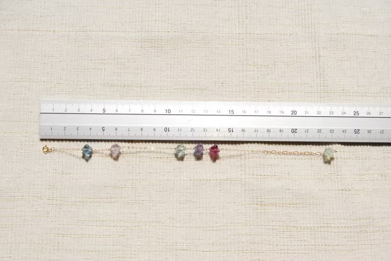 金平糖のようなフローライトのブレスレット１４kgf