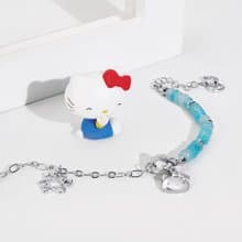 可愛DNA系列-活潑Hello Kitty天然海藍寶造型手鍊