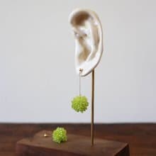串珠耳飾_綠藻球