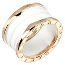 【日本直送】ブルガリ BVLGARI B.Zero1 4バンド 13.5号 指輪 ビーゼロワン K18PG ピンクゴールド セラミック 約9.6g【中古】