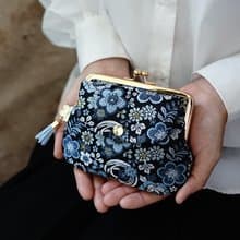 金襴錦織親子口金包-蕙質藍心/西陣織/零錢包