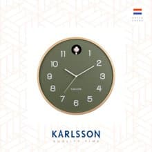 荷蘭Karlsson, 綠色Natural Cuckoo 木制布谷鳥掛鐘 (整點報時)