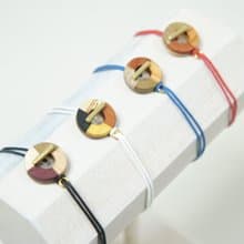 寄木のコードブレスレット S