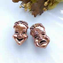 Vintage Jewelry 西洋古董飾品 Renoir 喜劇和悲劇 面具 夾式耳環
