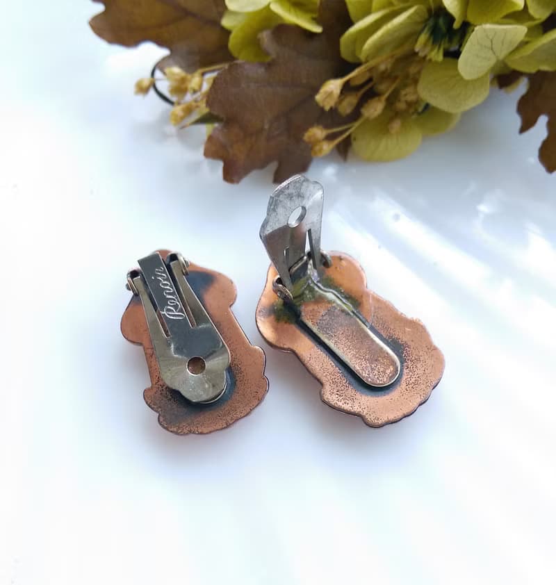 Vintage Jewelry 西洋古董飾品 Renoir 喜劇和悲劇 面具 夾式耳環