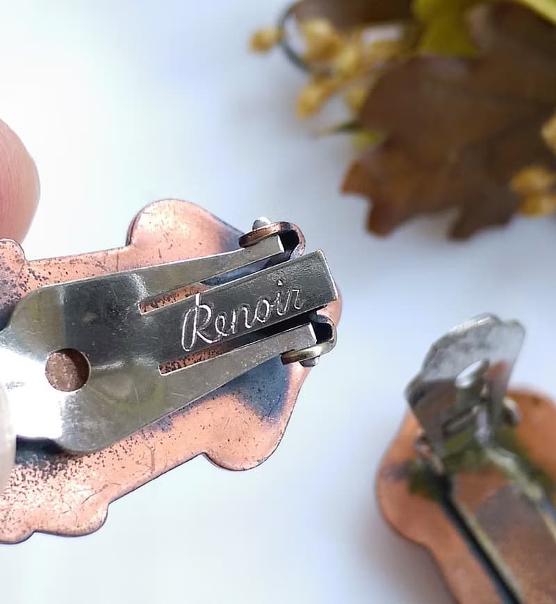 Vintage Jewelry 西洋古董飾品 Renoir 喜劇和悲劇 面具 夾式耳環