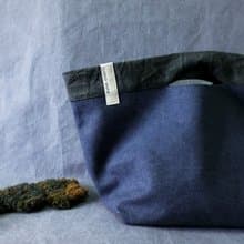 礦工手袋 | 丹寧藍 x黑 | 底部大容量 手提袋 便當袋 置物袋 貓窩