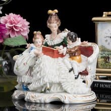 德國製Dresden溫馨時刻全手工經典蕾絲瓷偶 陶瓷娃娃古典雕像