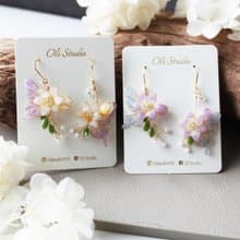 【小蒼蘭蝴蝶耳環】小蒼蘭蝴蝶耳環 不對稱設計 耳環/耳夾