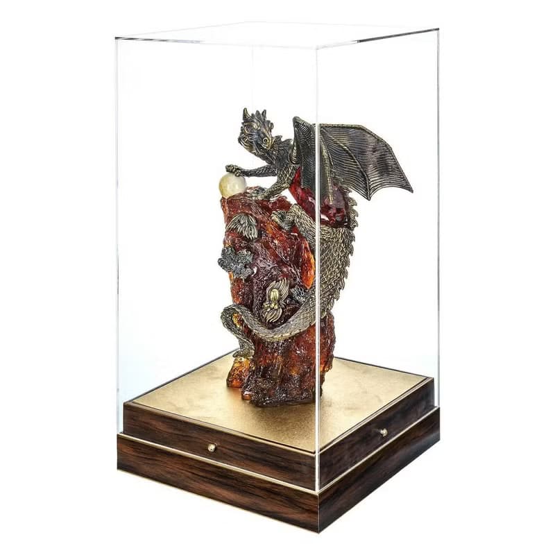 Sculpture of amber and bronze Bull|Amber Souvenir Gift|Amber Bull Figurine|