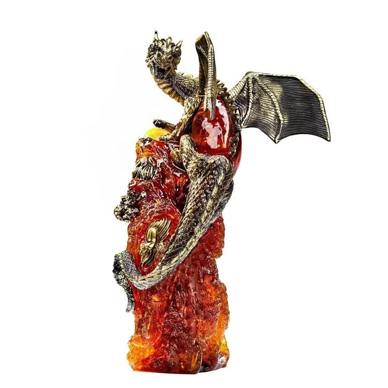 Sculpture of amber and bronze Bull|Amber Souvenir Gift|Amber Bull Figurine|