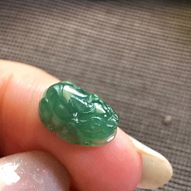【招財神獸】冰種老坑綠翡翠貔貅| 戒面| 裸石| 天然緬甸A貨|送禮