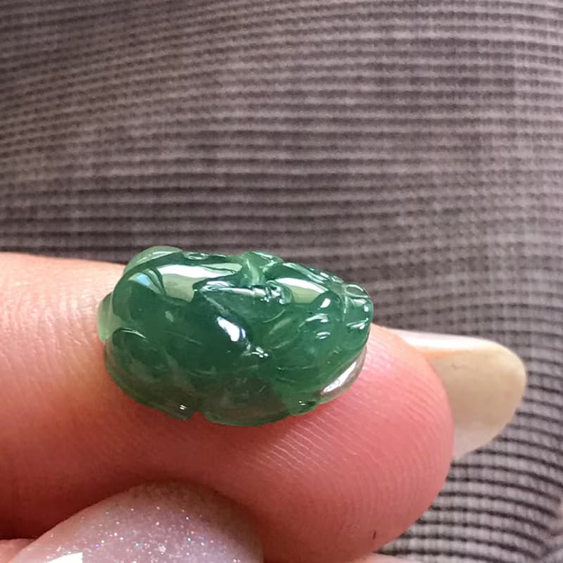 【招財神獸】冰種老坑綠翡翠貔貅| 戒面| 裸石| 天然緬甸A貨|送禮