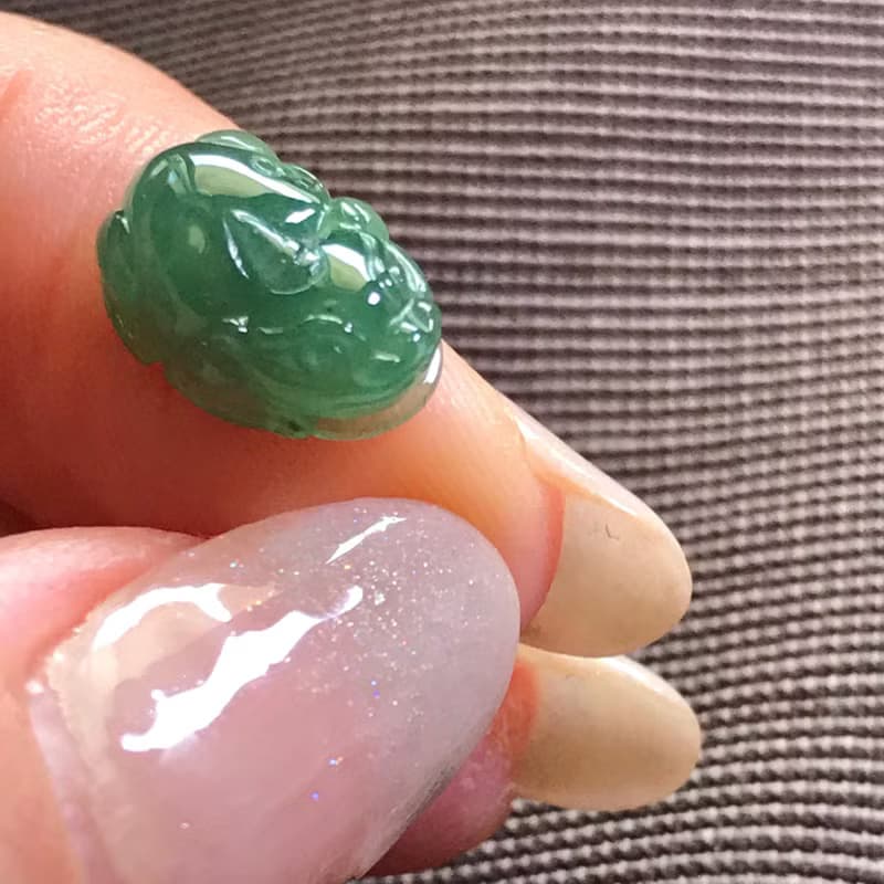 【招財神獸】冰種老坑綠翡翠貔貅| 戒面| 裸石| 天然緬甸A貨|送禮