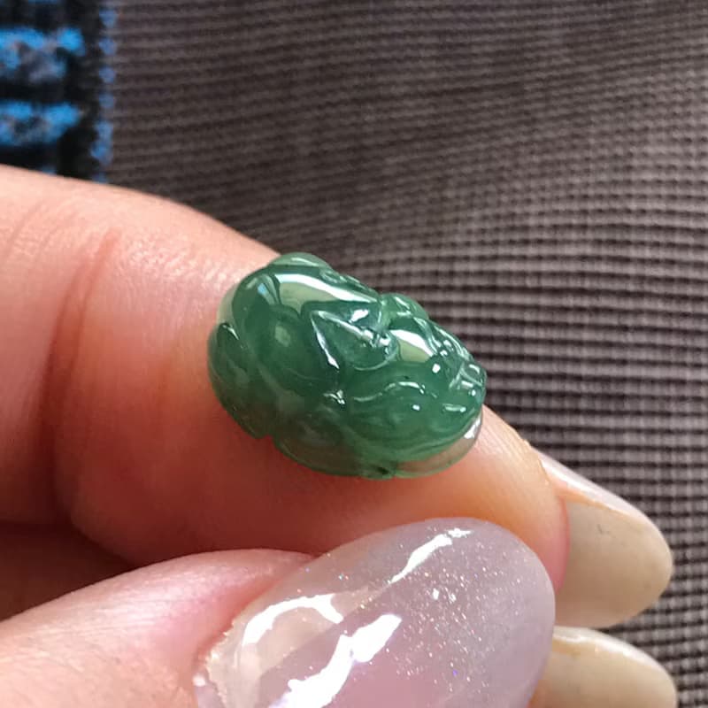 【招財神獸】冰種老坑綠翡翠貔貅| 戒面| 裸石| 天然緬甸A貨|送禮
