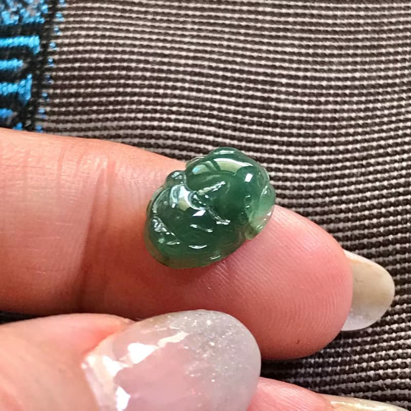 【招財神獸】冰種老坑綠翡翠貔貅| 戒面| 裸石| 天然緬甸A貨|送禮
