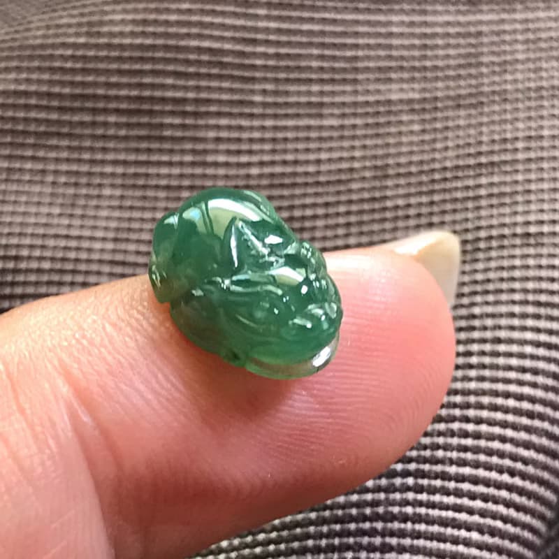 【招財神獸】冰種老坑綠翡翠貔貅| 戒面| 裸石| 天然緬甸A貨|送禮