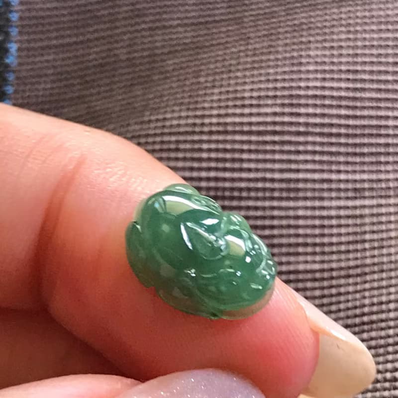 【招財神獸】冰種老坑綠翡翠貔貅| 戒面| 裸石| 天然緬甸A貨|送禮