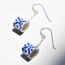MINI PINEAPPLE CUP, CERAMIC EARRING WITH SILVER 92.5%