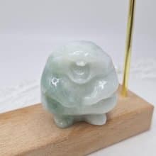 溫潤綠底飄花土撥鼠擺件 | 天然緬甸玉A貨翡翠