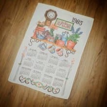 1985 美國早期布面月曆 lovely kitchen