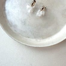 豆子玻璃吊耳環 耳勾 耳夾