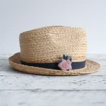 新手不怕! 手綁花束刺繡材料包 別針/帽飾－粉花  裝飾你的編織帽