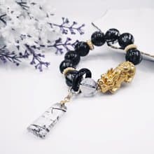 頂級黑髮晶 領袖 貔貅 龍 白水晶 心經 轉運 手鍊 單品 禮物 收藏