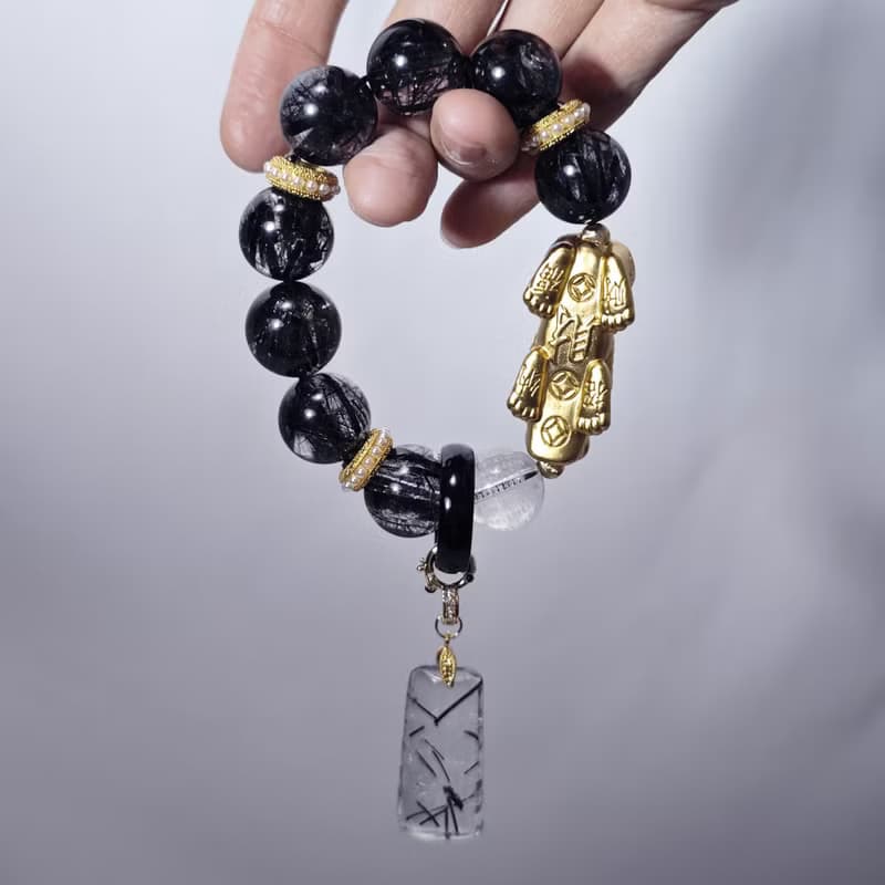 頂級黑髮晶 領袖 貔貅 龍 白水晶 心經 轉運 手鍊 單品 禮物 收藏