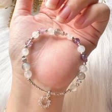 心動研究所 紫鈦晶月光石拉長石手鍊 生命靈數7號幸運手鍊 招財