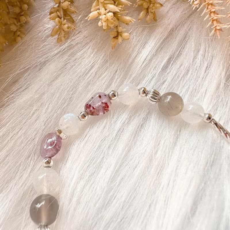 心動研究所 紫鈦晶月光石拉長石手鍊 生命靈數7號幸運手鍊 招財