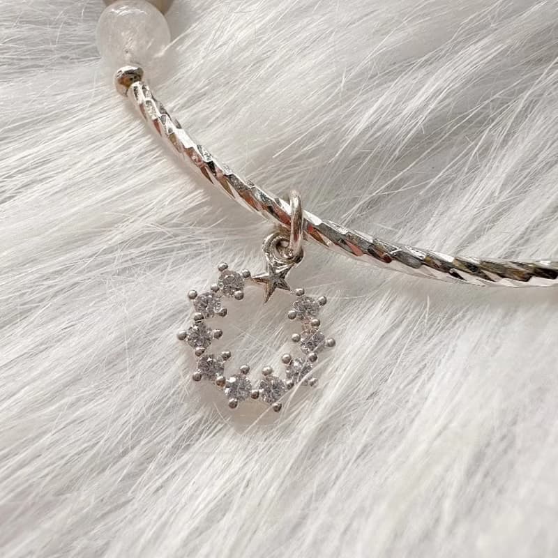 心動研究所 紫鈦晶月光石拉長石手鍊 生命靈數7號幸運手鍊 招財