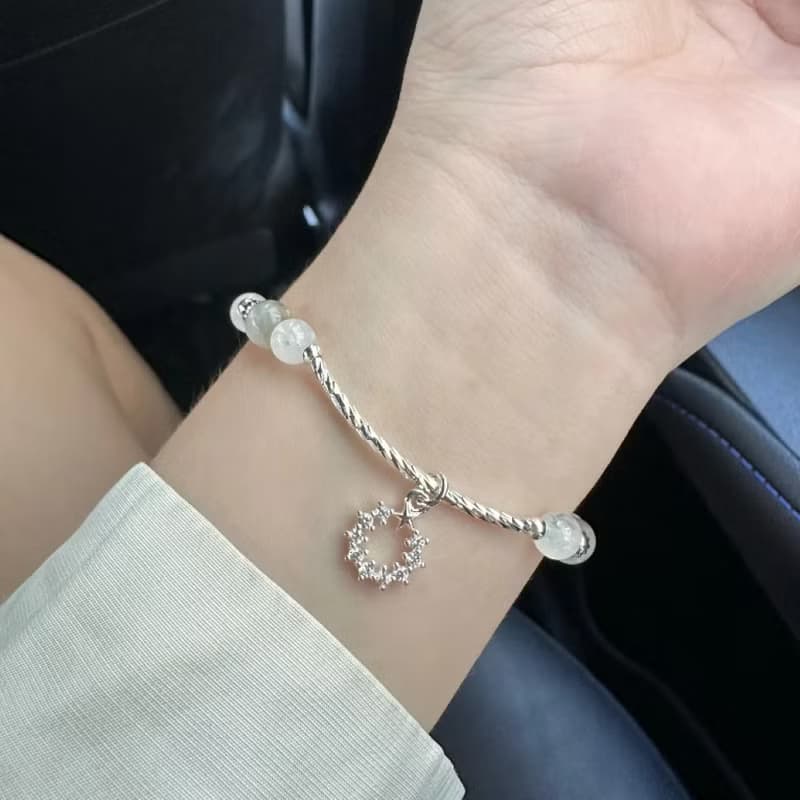 心動研究所 紫鈦晶月光石拉長石手鍊 生命靈數7號幸運手鍊 招財